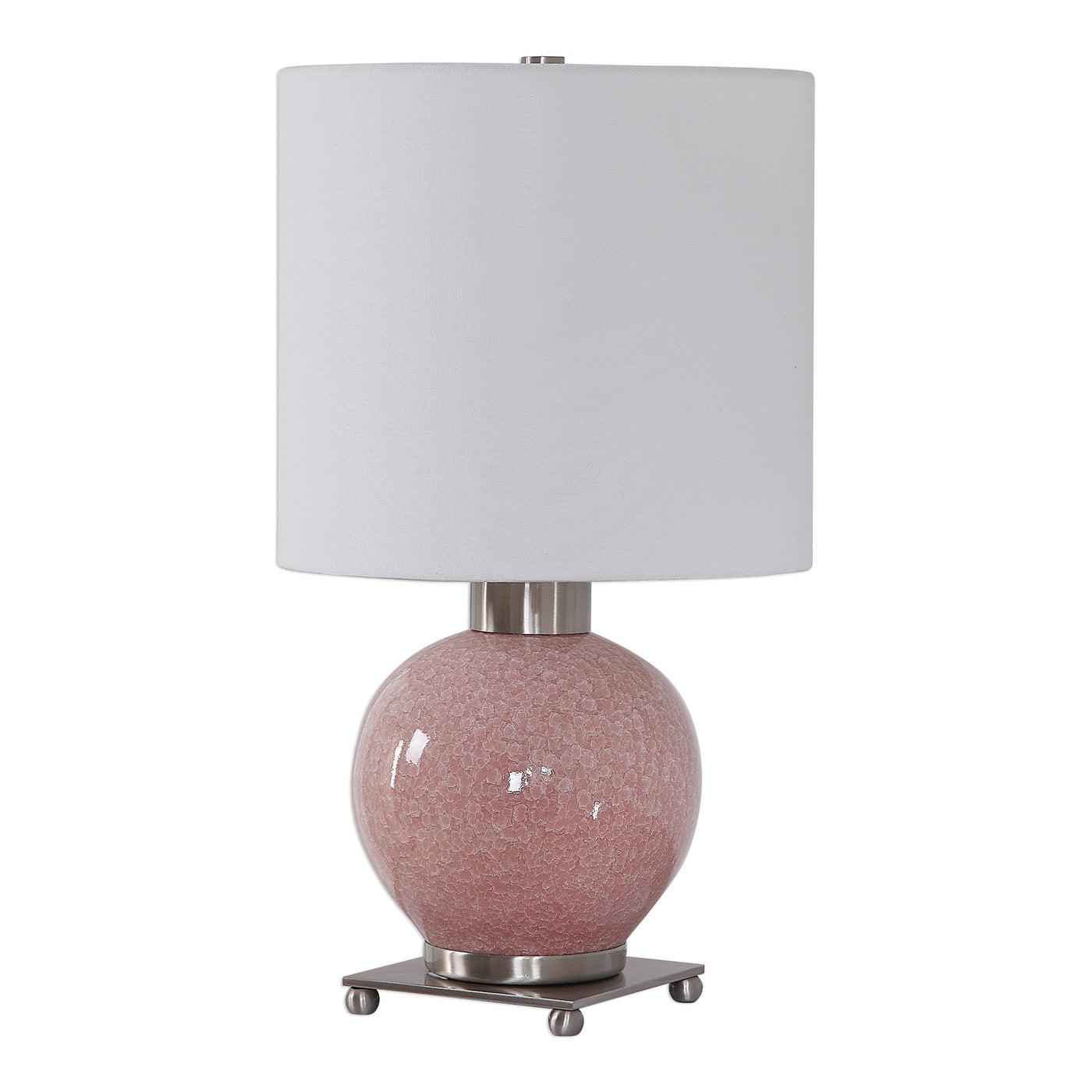 This Lamp Features A Classic Silhouette That Features A Pop Of On-trend Color. The Rounded Ceramic Base Is Finished In A M...