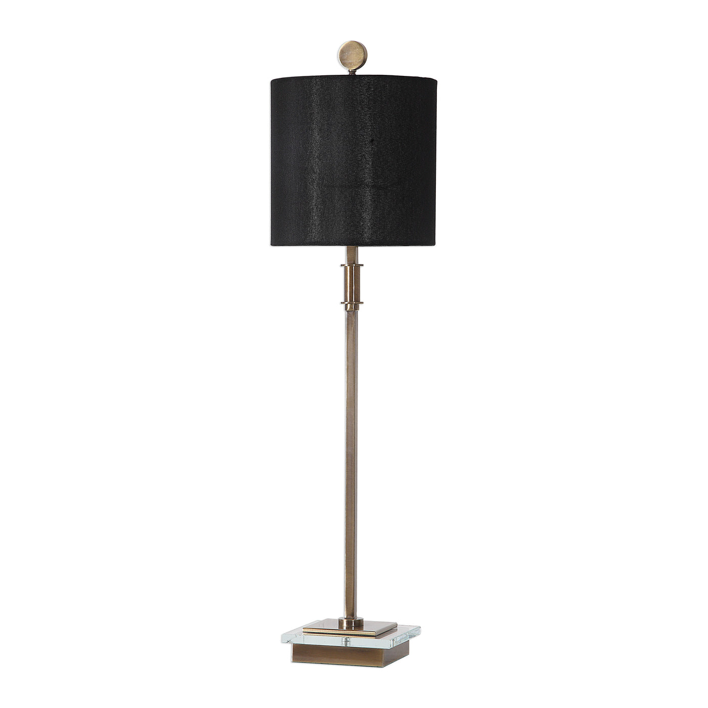 Sleek, Modern Lines Complete This Sophisticated Design Featuring A Delicate Iron Base Finished In A Plated Antique Brass, ...