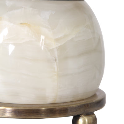This Buffet Lamp Features A Delicate Design With Traditional Elements That Showcase Polished White Marble Details, Paired ...