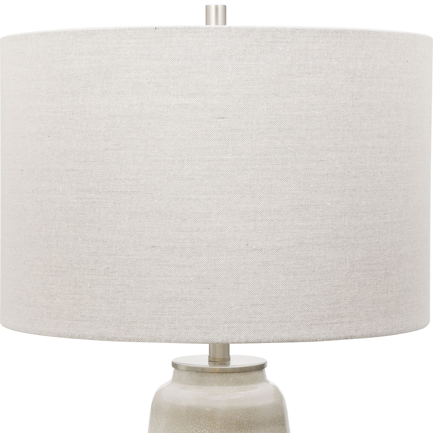 Showcasing A Rustic Casual Look, This Ceramic Table Lamp Features An Off-white Crackle Glaze With Distressed Rust Brown De...