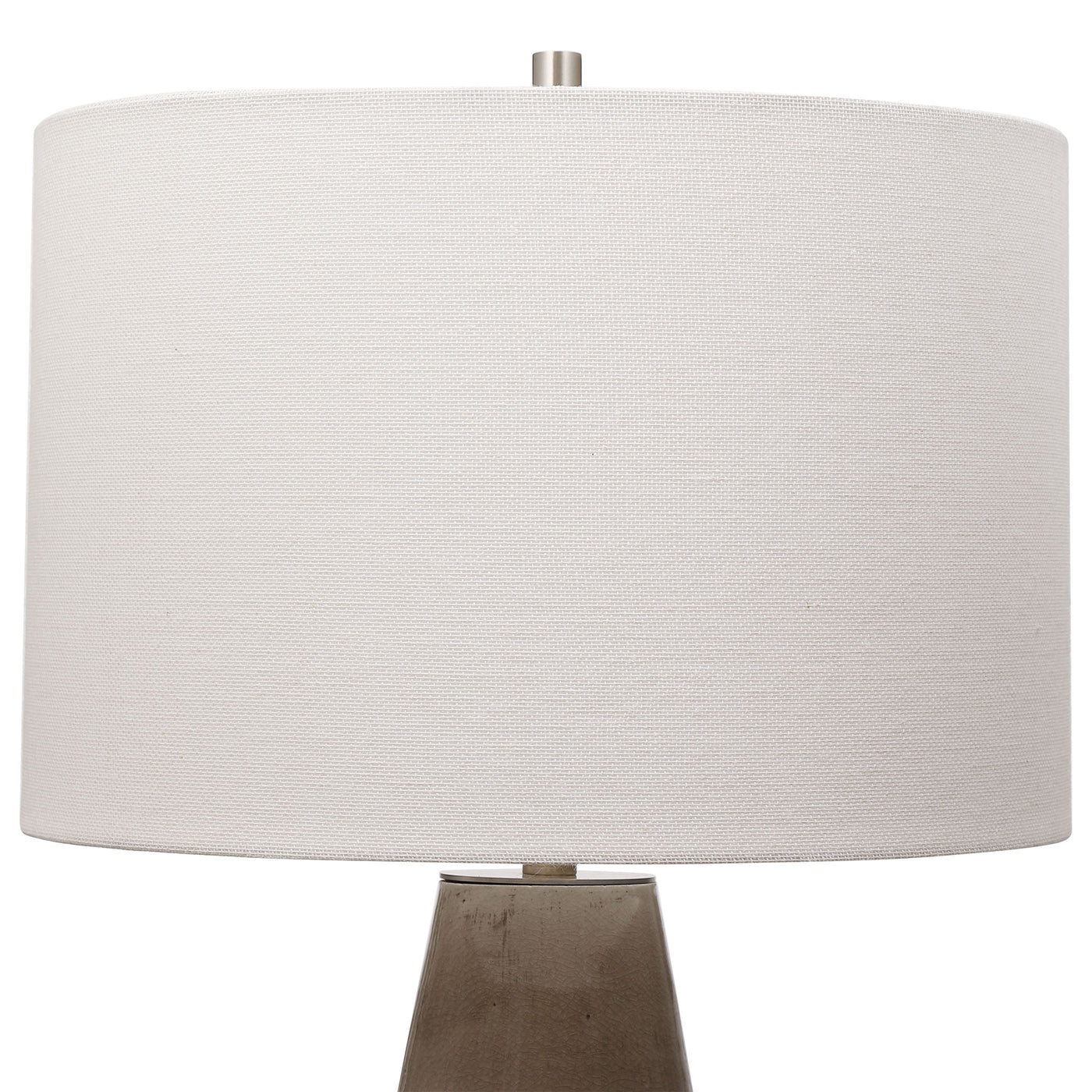 Simple Yet Stylish, This Ceramic Table Lamp Is Finished In A Crackled Taupe-gray Glaze With Noticeable Distressed Details ...