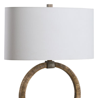 Inspired By Tribal And Bohemian Styles, This Table Lamp Features A Heavily Antiqued Gold Finish With Hand Carved Texture, ...