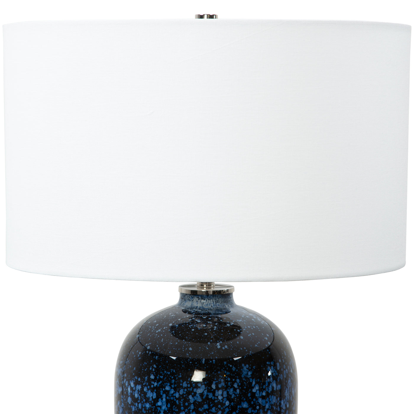 Reminiscent Of The Evening Sky, This Beautiful Table Lamp Features An Art Glass Base With Shades Of Navy, Cobalt And White...