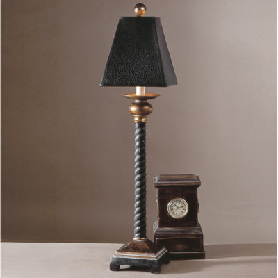 This Attractive Rope Lamp Has A Matte Black Finish Washed In Antique Gray Glaze And Accented With A Hand Applied Bronze Le...