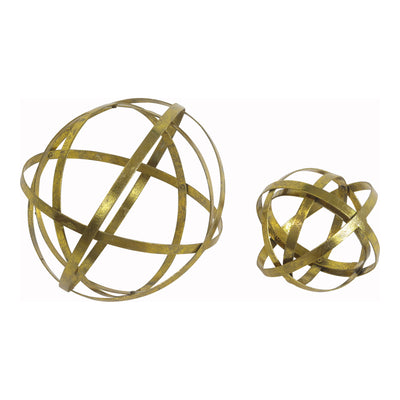 The Gold Sphere accent piece features a flowing, cosmic aesthetic. Constructed from iron and finished in gold providing wa...