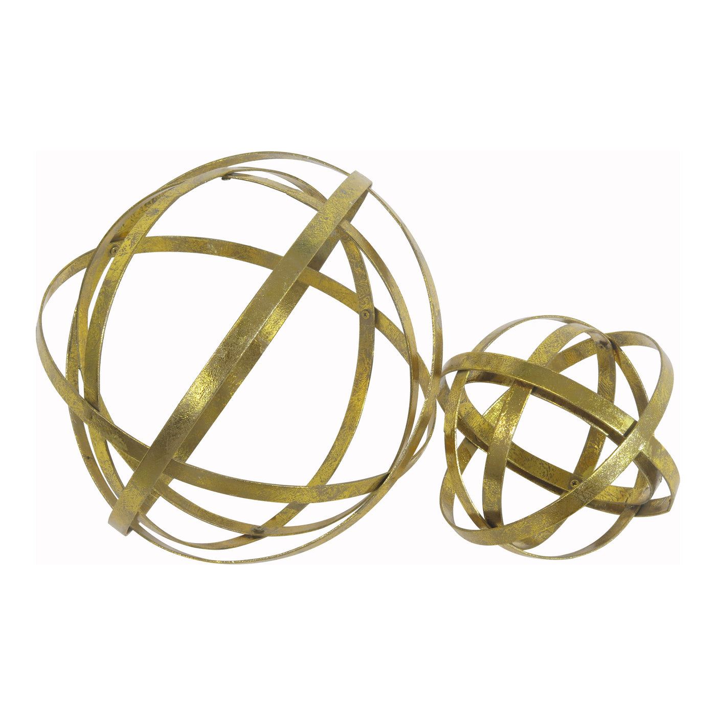 The Gold Sphere accent piece features a flowing, cosmic aesthetic. Constructed from iron and finished in gold providing wa...