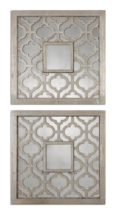 Frames Feature A Decorative Design Finished In Antiqued Silver Leaf With Black Undertones And Antiqued Mirrors. Multiple S...