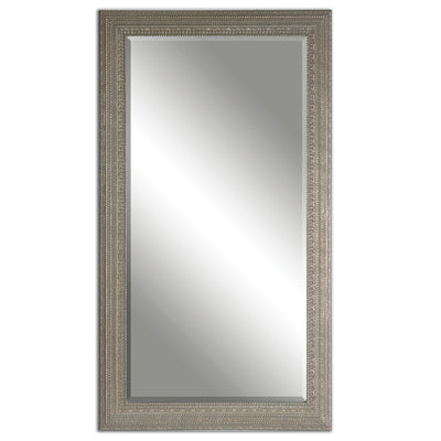 Frame Features An Antiqued Silver Champagne Finish With A Light Gray Wash. Mirror Is Beveled And May Be Hung Horizontal Or...