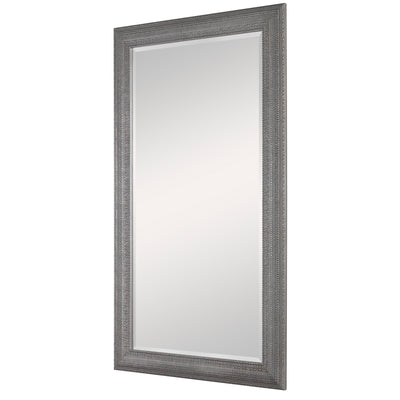 Frame Features An Antiqued Silver Champagne Finish With A Light Gray Wash. Mirror Is Beveled And May Be Hung Horizontal Or...