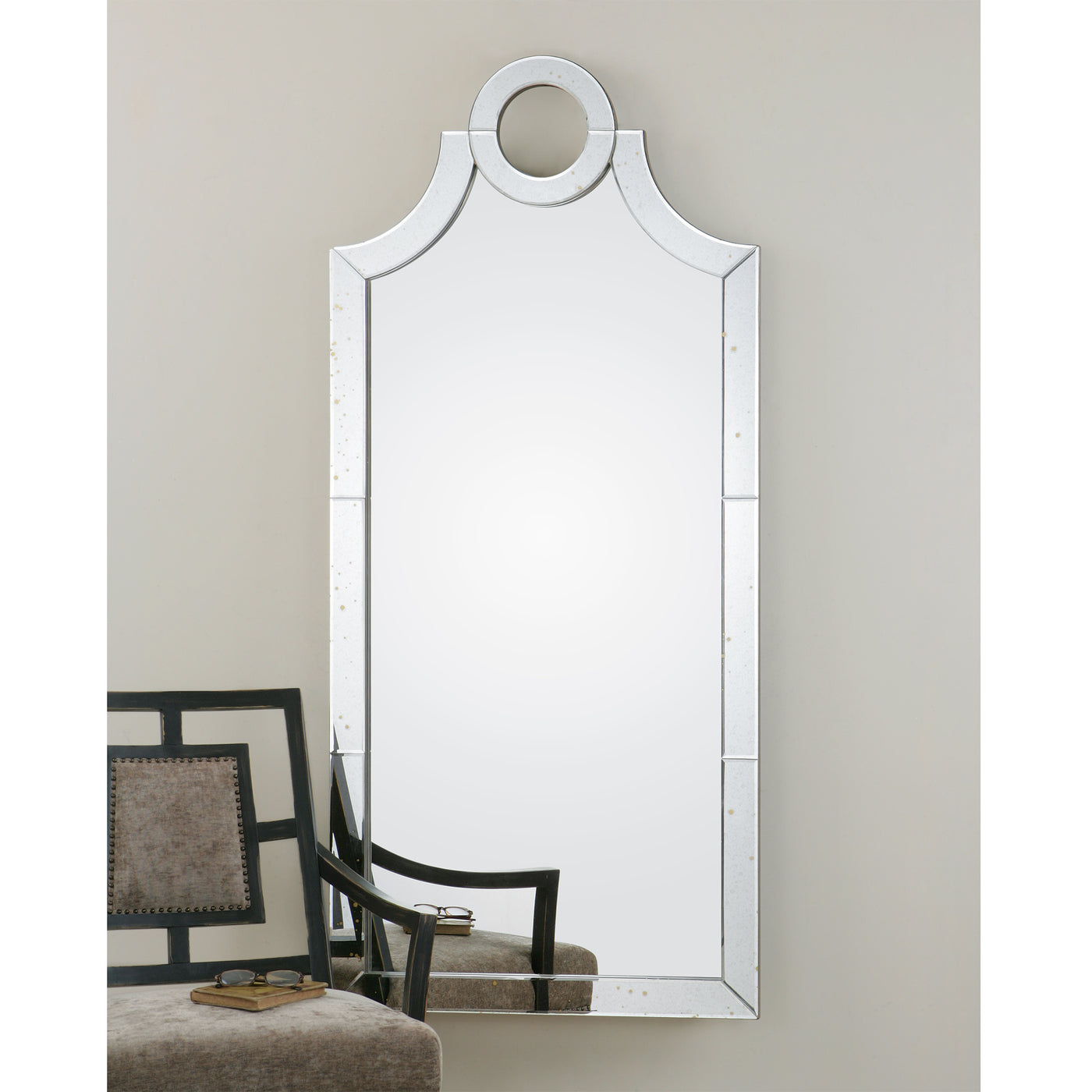 Frame Is Constructed Of Lightly Antiqued, Beveled Mirror Tiles.