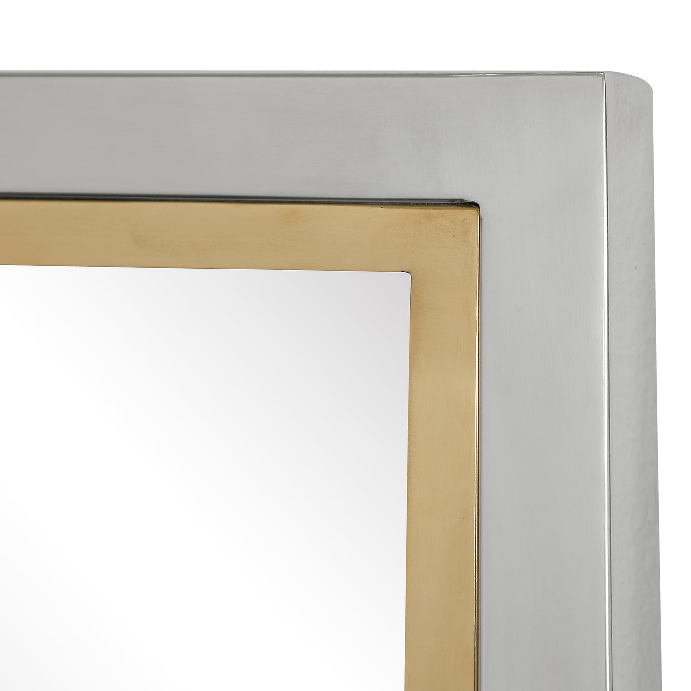 Contemporary In Style, This Simple Vanity Mirror Showcases A Sleek Stainless Steel Frame In A Two-tone Plated Polished Chr...