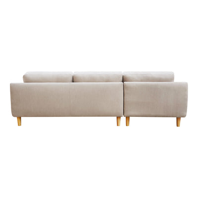The Corey is a sophisticated sofa chaise with finely tailored upholstery, loose back cushions and solid wood legs. Availab...