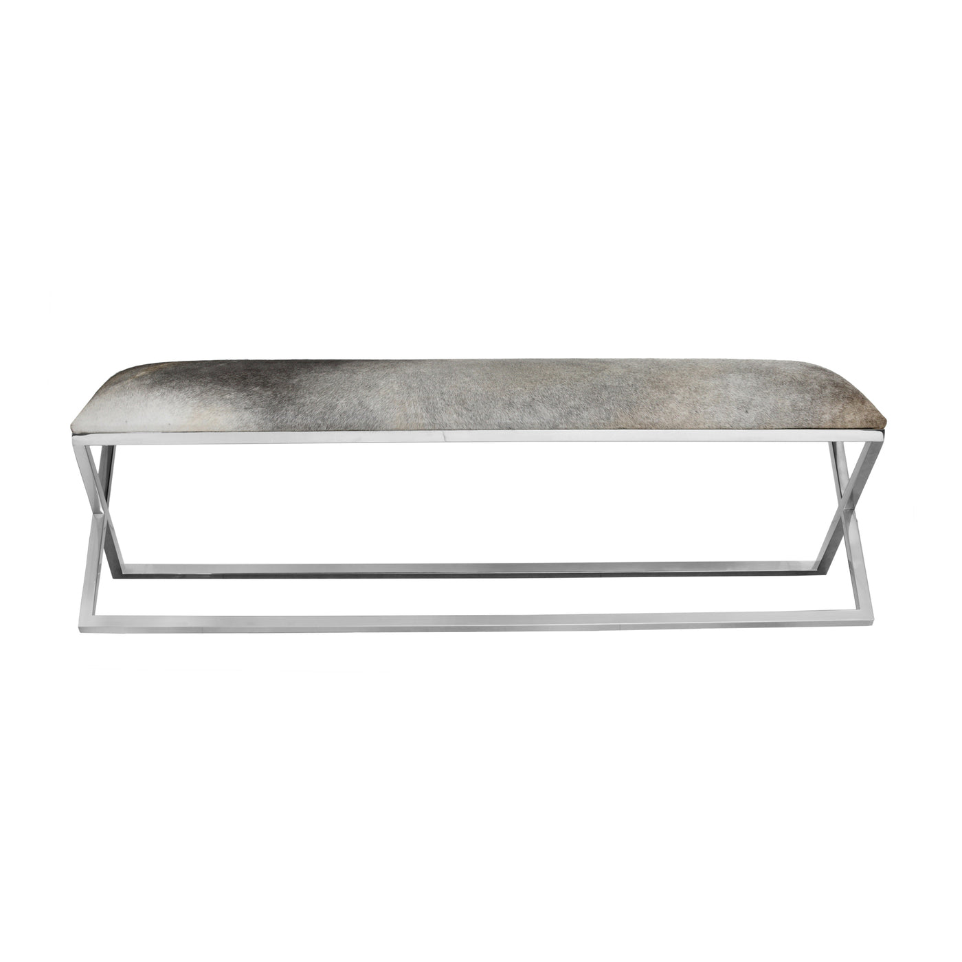 Glam by design, the Rossi Bench brings a luxurious statement to your space. With a solid stainless steel frame and cow hid...