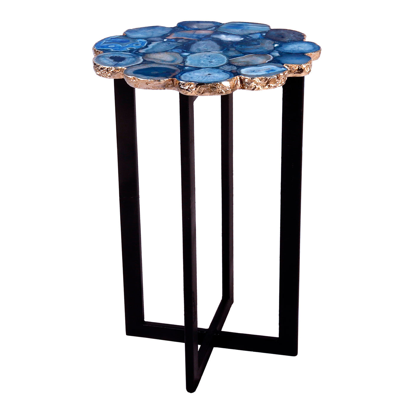The Azul Agate accent table is one of our bestsellers for a reason. Its tabletop is constructed from beautiful blue agate ...
