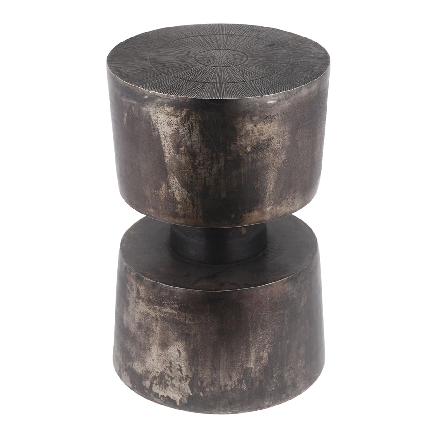 Sometimes the smaller things make the most significant impact. This accent table is cast in aluminum with a dark, antique ...