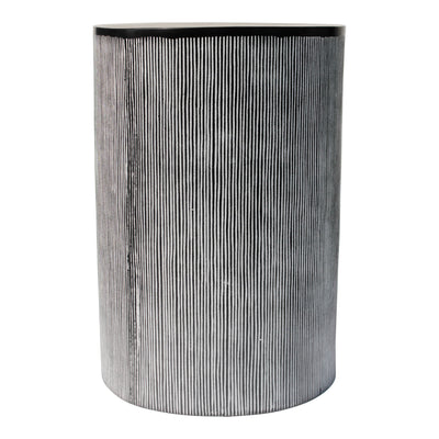 The Althea end table adds whimsy to your decor. It boasts a minimal design with a solid cylinder base and a striped finish...
