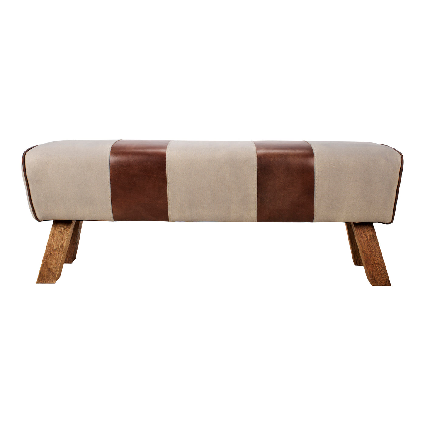 Taking inspiration from the sports world, this eclectic bench is accurately made with leather and canvas. Careful with the...