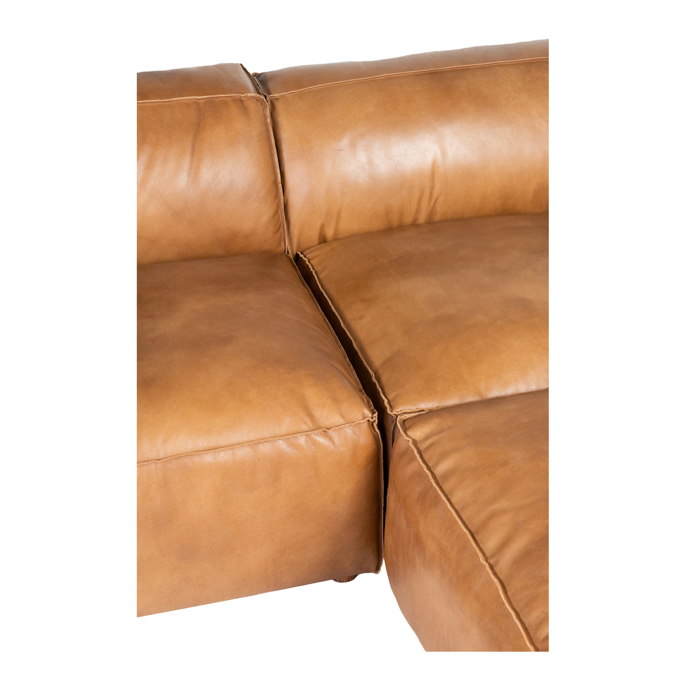 Ever so soft top-grain buffalo leather invites you to melt into the compact, stylish Luxe lounge sectional sofa. Its inten...