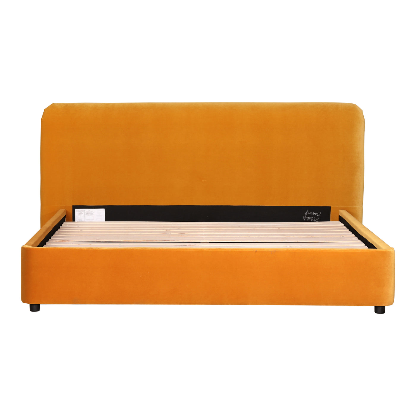 Catch Z's with the Samara Bed! Constructed from solid pine wood and upholstered with a rich coloured velvet, this bed will...