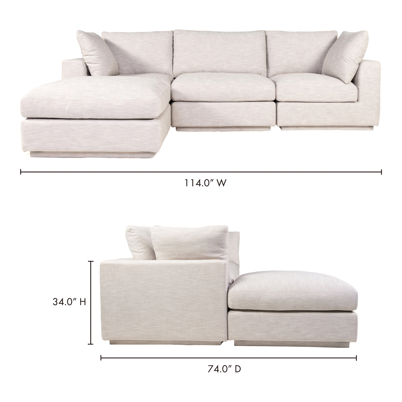 An everyday modular marvel. The Justin modular sectional is all about options, so sizing and space-fitting are up to you u...