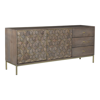 Beautiful cubic patterns and a brass metal finish is present on the Corolla sideboard. Produced with ethically sustainable...