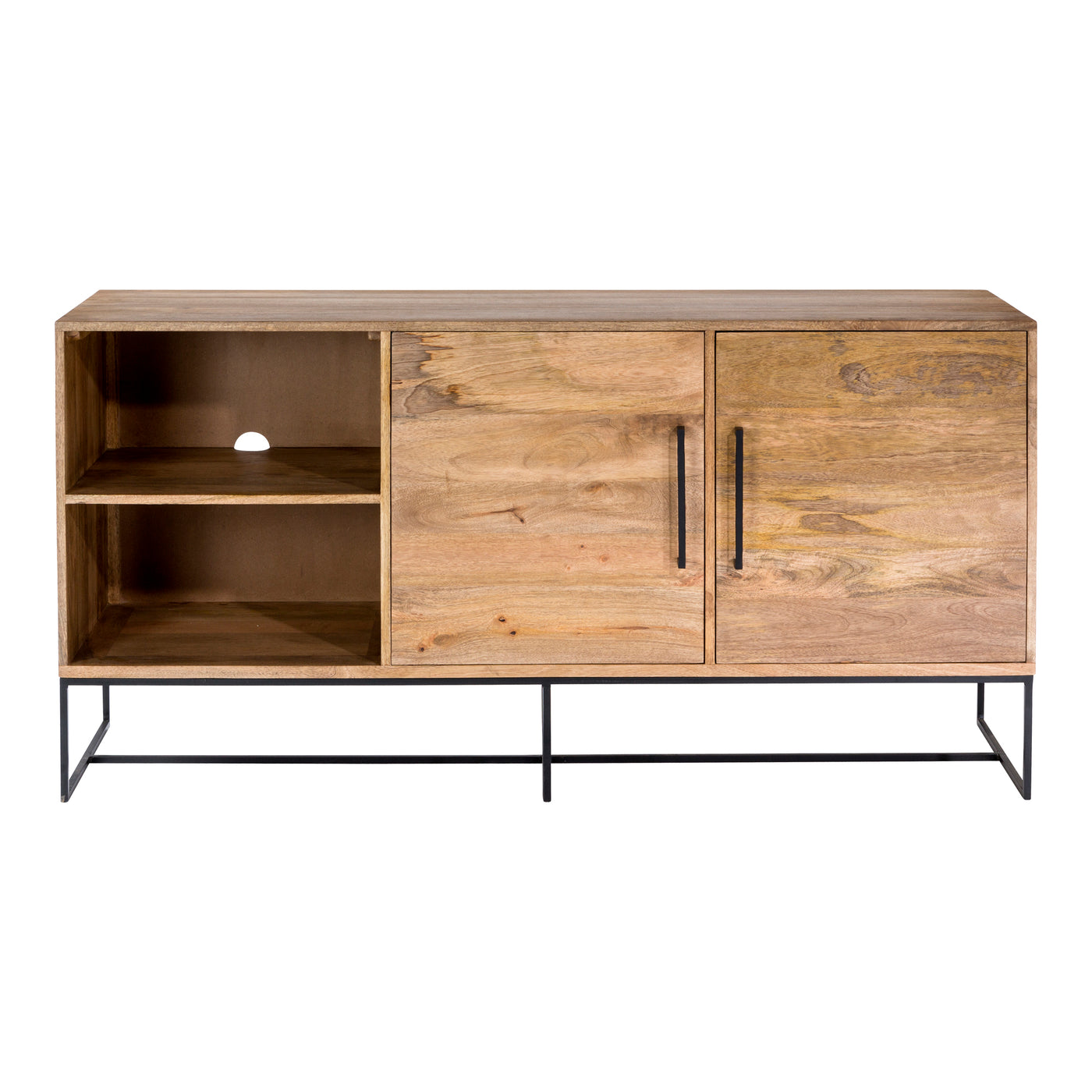 The Colvin Entertainment Unit features sharp, clean lines complete with iron detailing to accompany its industrial design....