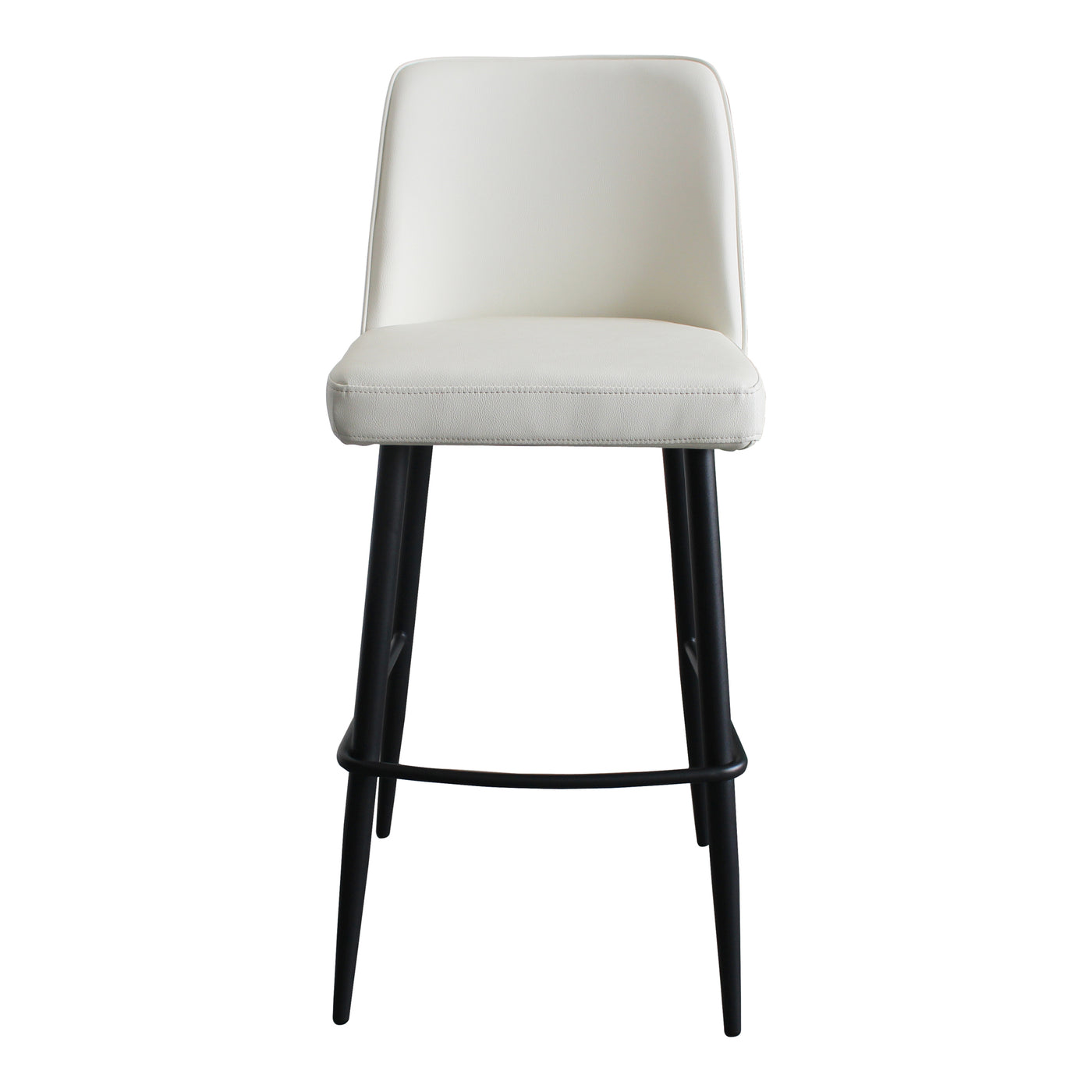 Sit back, relax and enjoy your next dinner date on the Emelia barstool. Elegant metal legs give it a sleek base, and a tra...