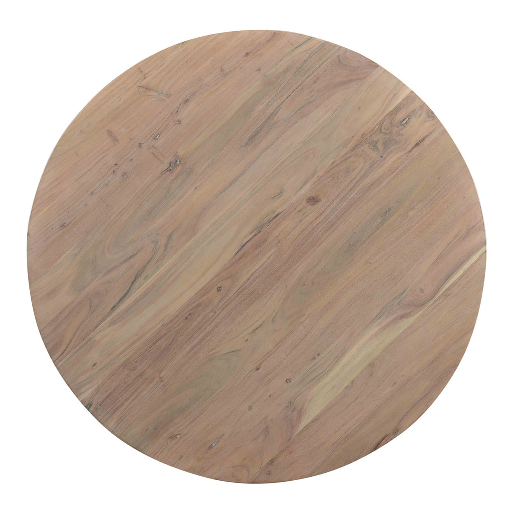 Sweetly bright in a Scandinavian whitewashed finish, the Tanya round dining table is made of solid acacia wood with an org...