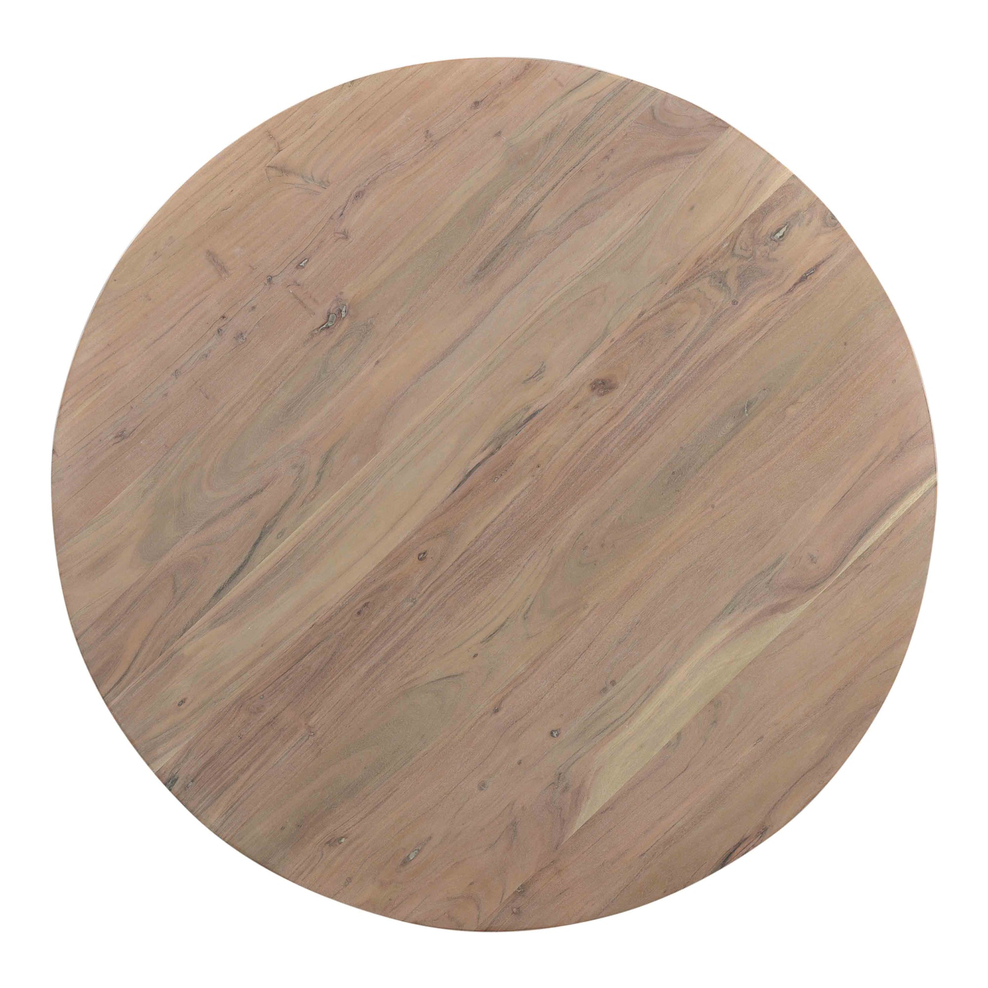 Sweetly bright in a Scandinavian whitewashed finish, the Tanya round dining table is made of solid acacia wood with an org...