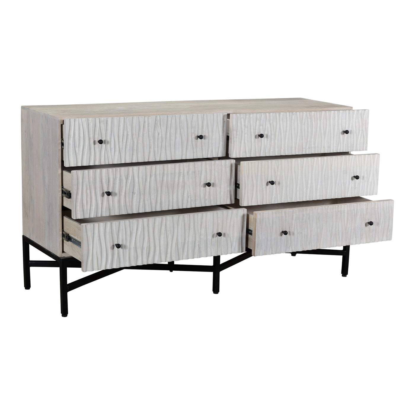 The contemporary designed Faceout dresser is constructed with solid mango wood with the intention to last. The whitewashed...