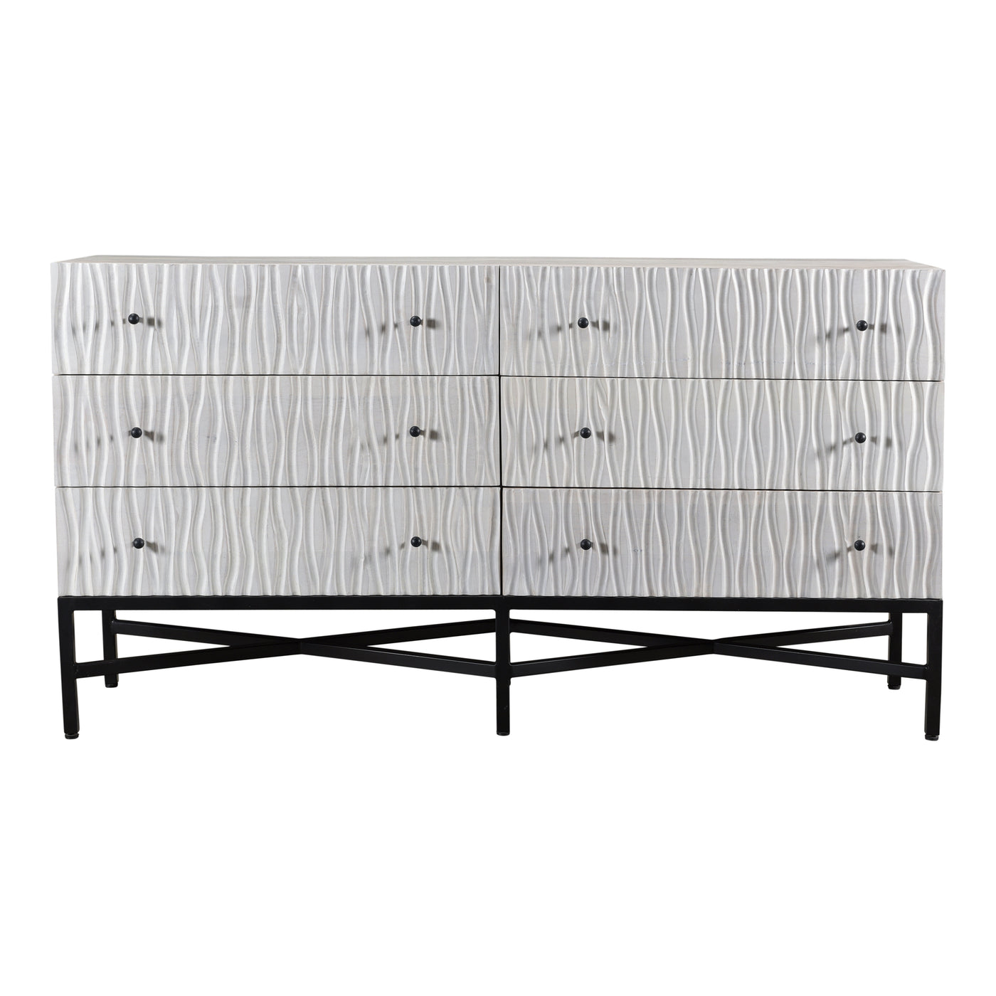 The contemporary designed Faceout dresser is constructed with solid mango wood with the intention to last. The whitewashed...