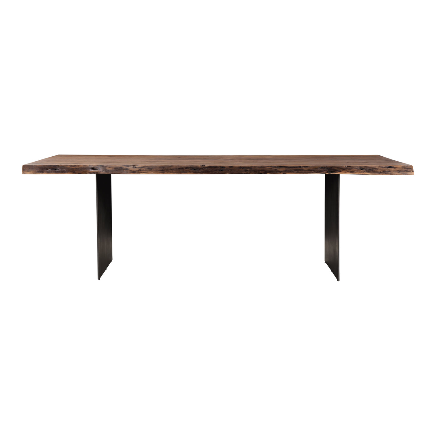 Strength and subtlety meet in harmony with the Howell dining table. Its solid acacia tabletop features a live edge, with k...