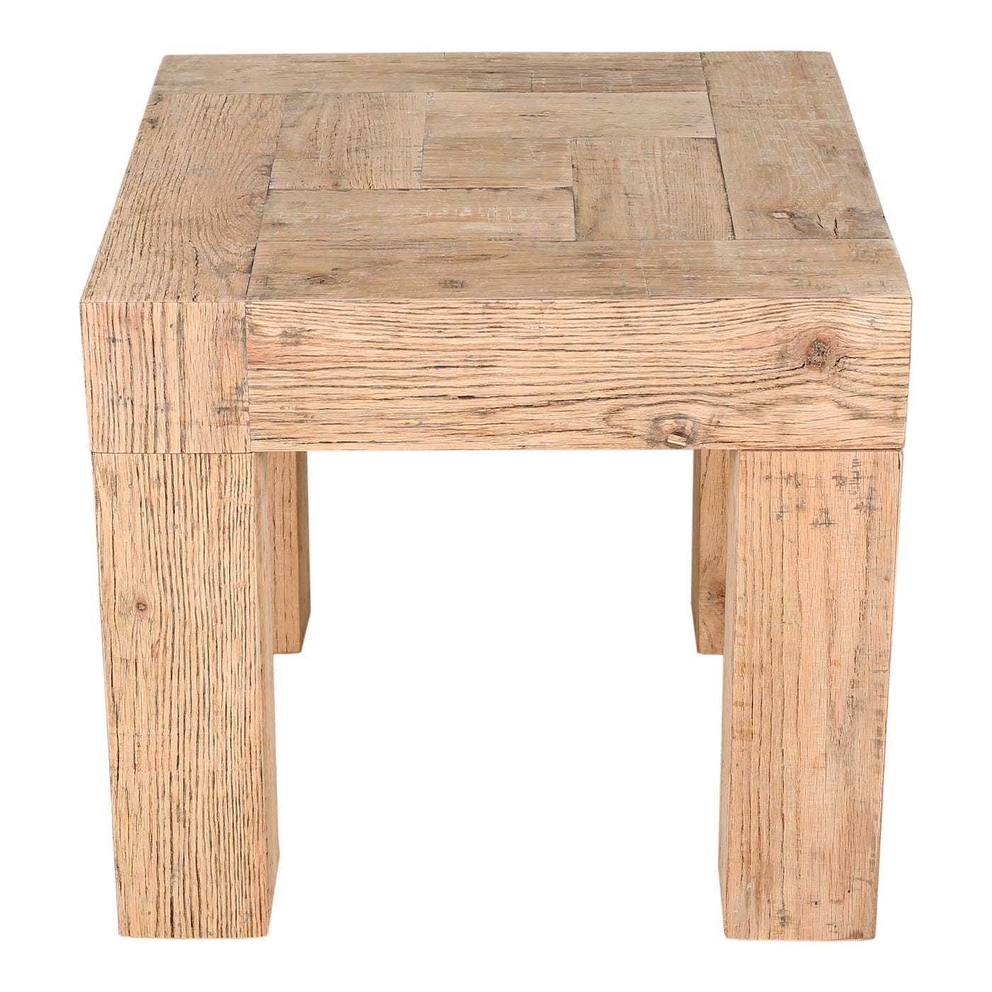 For all the organic energy, choose Evander. Formed from solid reclaimed oak, the Evander side table features wild grains a...