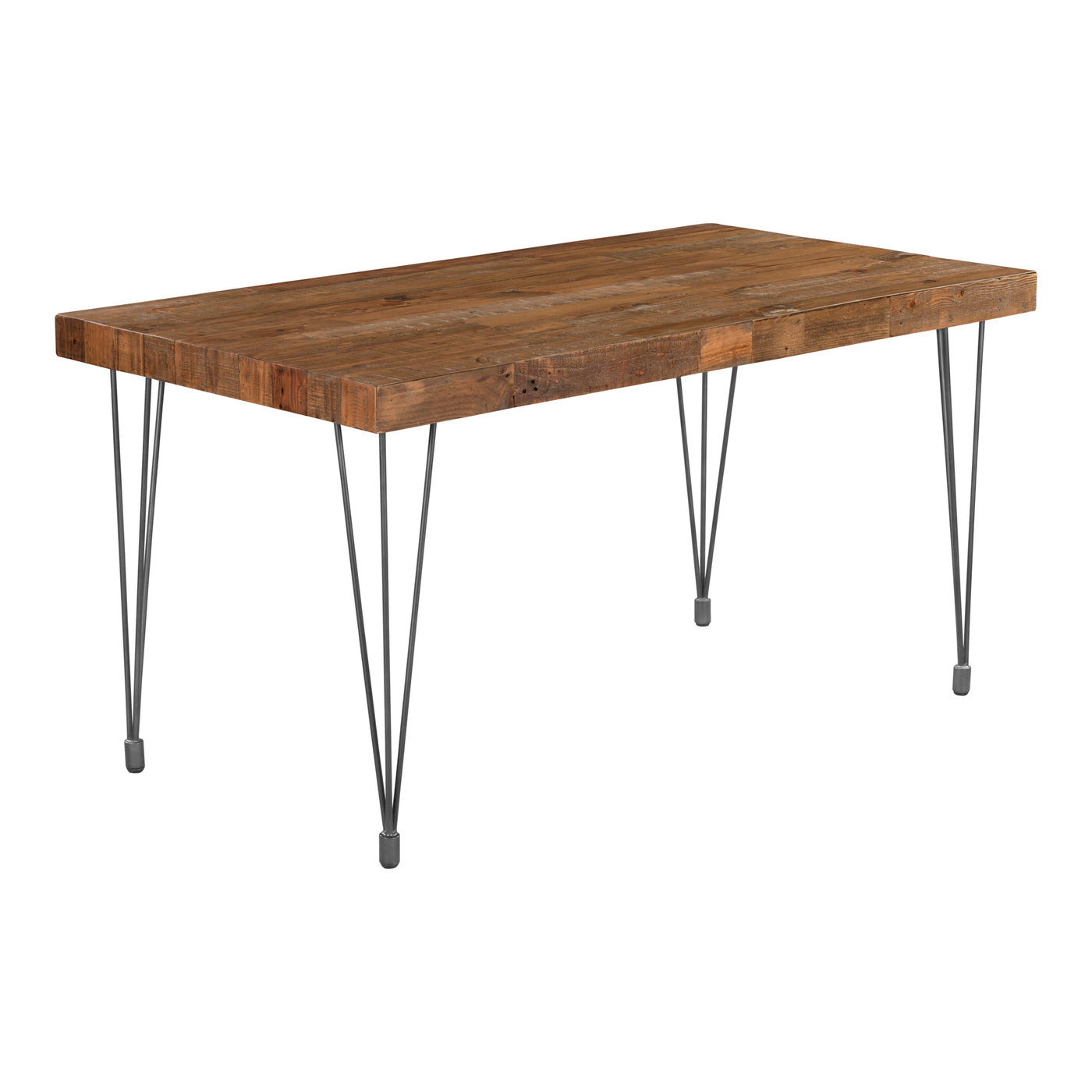 Crafted using solid recycled pine wood and sturdy iron legs, the Boneta Dining Table has an elegantly natural look and fee...