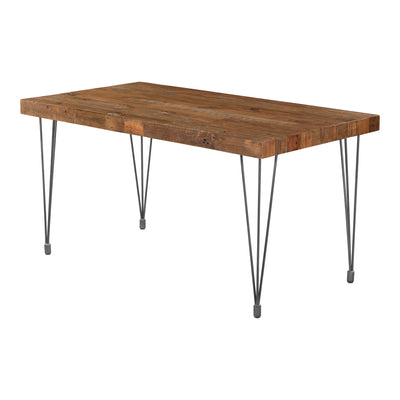 Crafted using solid recycled pine wood and sturdy iron legs, the Boneta Dining Table has an elegantly natural look and fee...