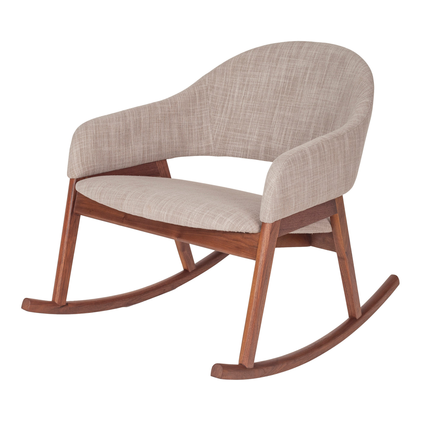 Scandi-style that you can sway with, brighten up a corner in your home with this solid walnut rocking chair. In light wove...