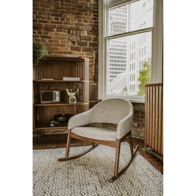 Scandi-style that you can sway with, brighten up a corner in your home with this solid walnut rocking chair. In light wove...