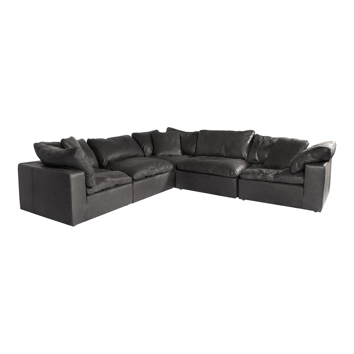 Our Clay Classic L Modular Sectional is upholstered with a soft, smooth, top-grain nubuck leather. Its cushions are filled...