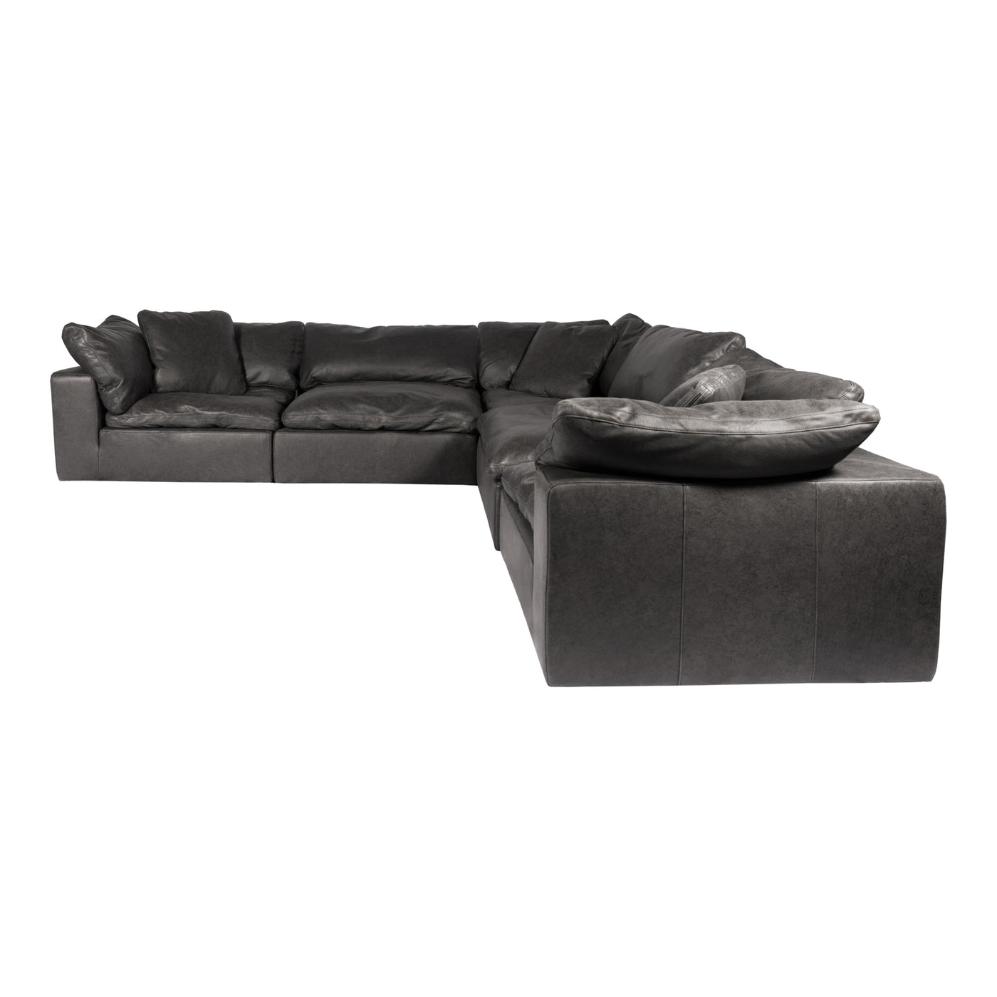 Our Clay Classic L Modular Sectional is upholstered with a soft, smooth, top-grain nubuck leather. Its cushions are filled...