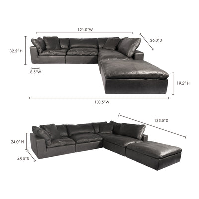 Our Clay Dream Modular Sectional is upholstered with a soft, smooth, top-grain nubuck leather. Its cushions are filled gen...