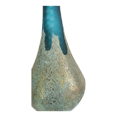 Add textured color to your home with one of our large glass vases. An organically shaped vessel that looks great with a fr...