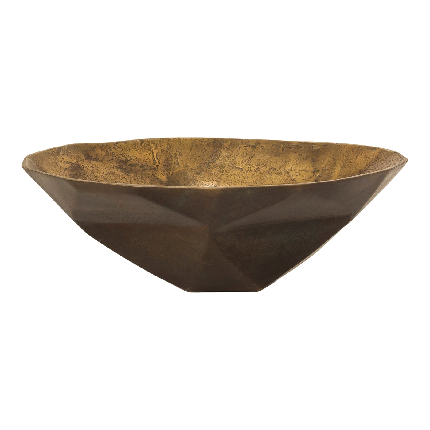 This large accent bowl features a cubist-style and an aged-finish, perfect for displaying other accents, or simply complim...