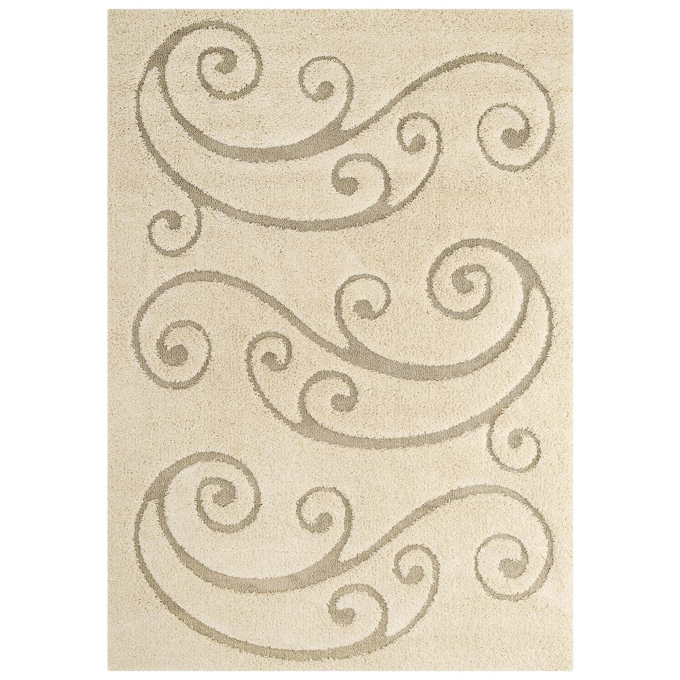 Jubilant Sprout Scrolling Vine Shag Area Rug